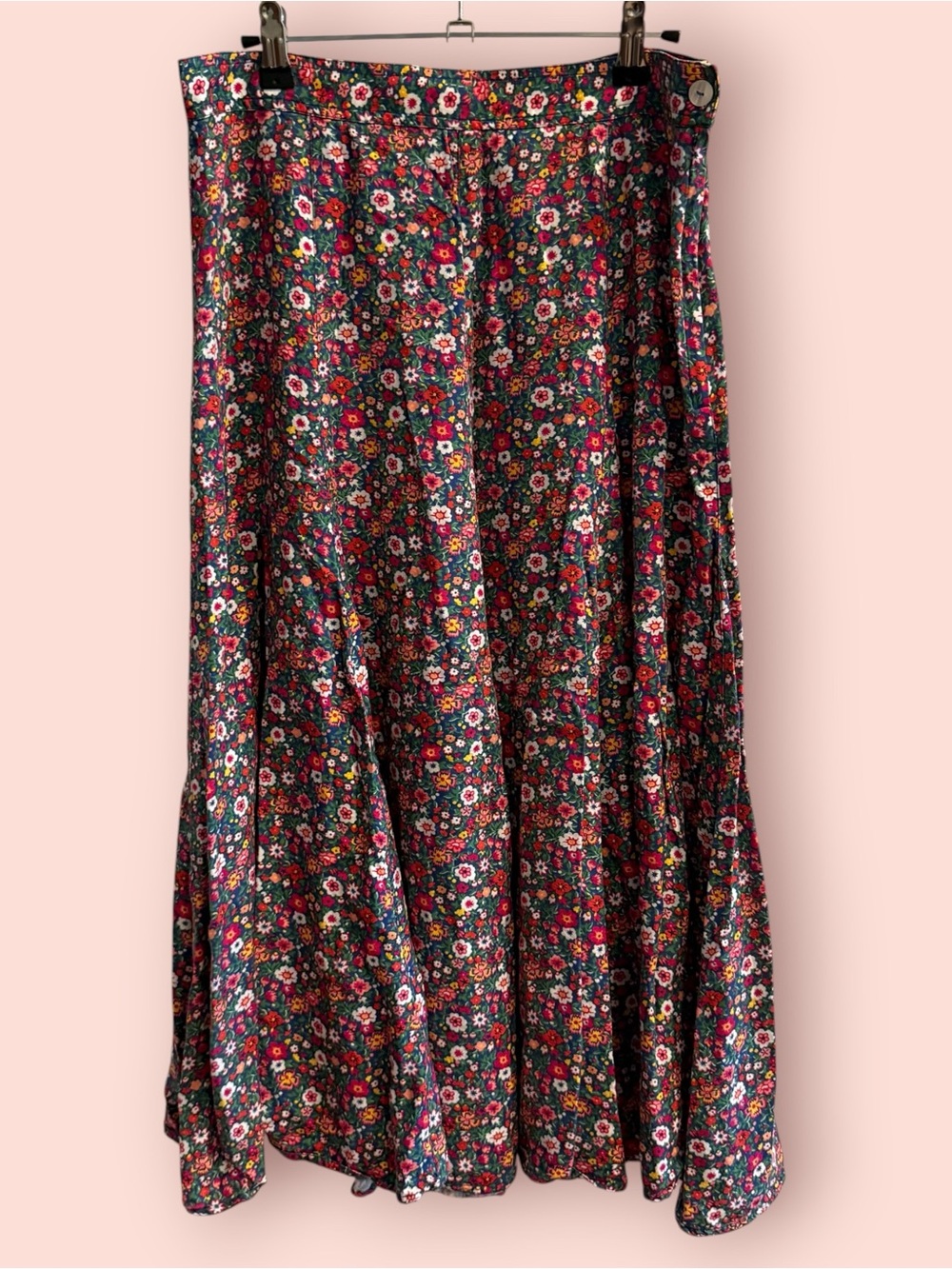 Vintage Lizsport Floral Rayon Maxi Skirt